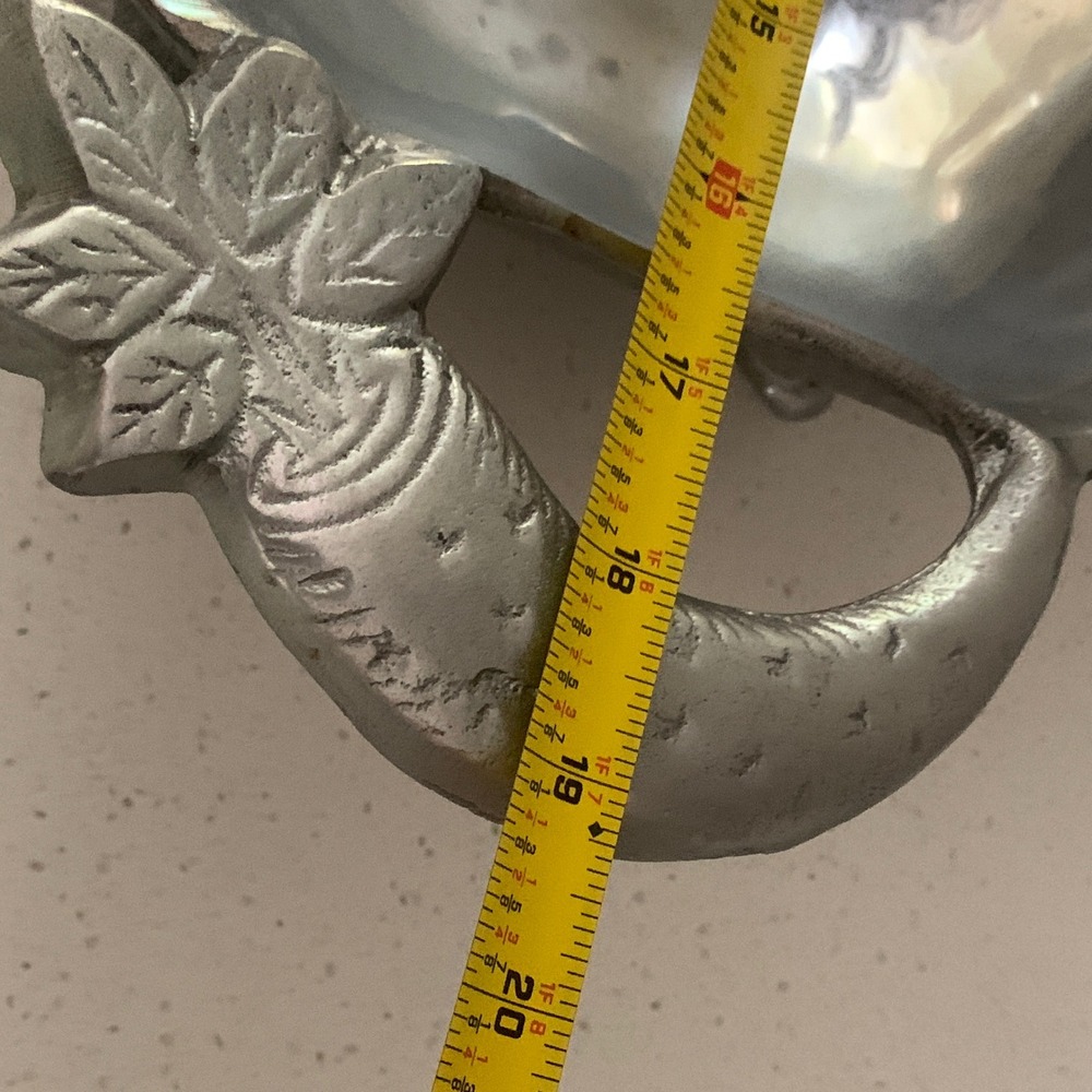 Arthur Court Pewter Rabbit Footed Serving Bowl Carrot Handles 18.5 Inch Easter - Picture 6 of 12